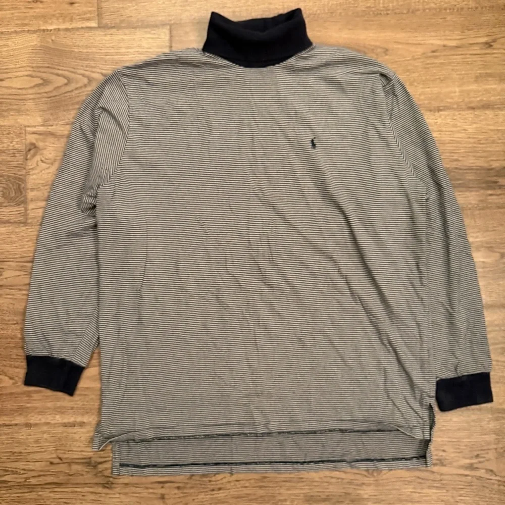 Ralph Lauren Polo Stripe Neck Long Sleeve Cotton Shirt XL